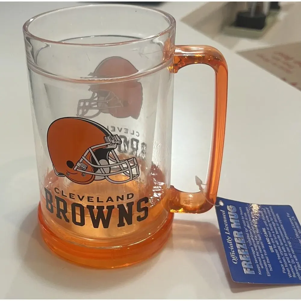 Cleveland Browns Cracked Ice Freezer Mug Duckhouse NFL Licensed Stein Cup Drink